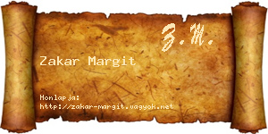 Zakar Margit névjegykártya